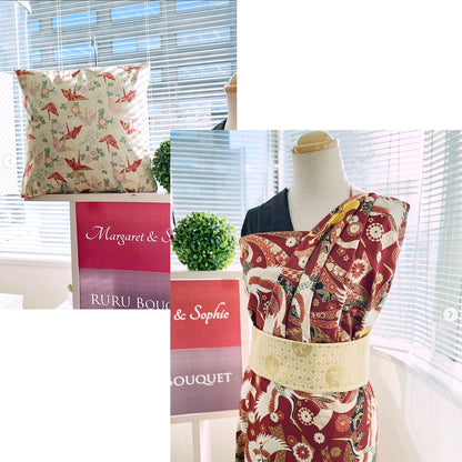 cotton - Crane with metallic fabric - FO:REST Fabric 布恩堂Liberty fabrictana lawnjapanese fabricykk zipper