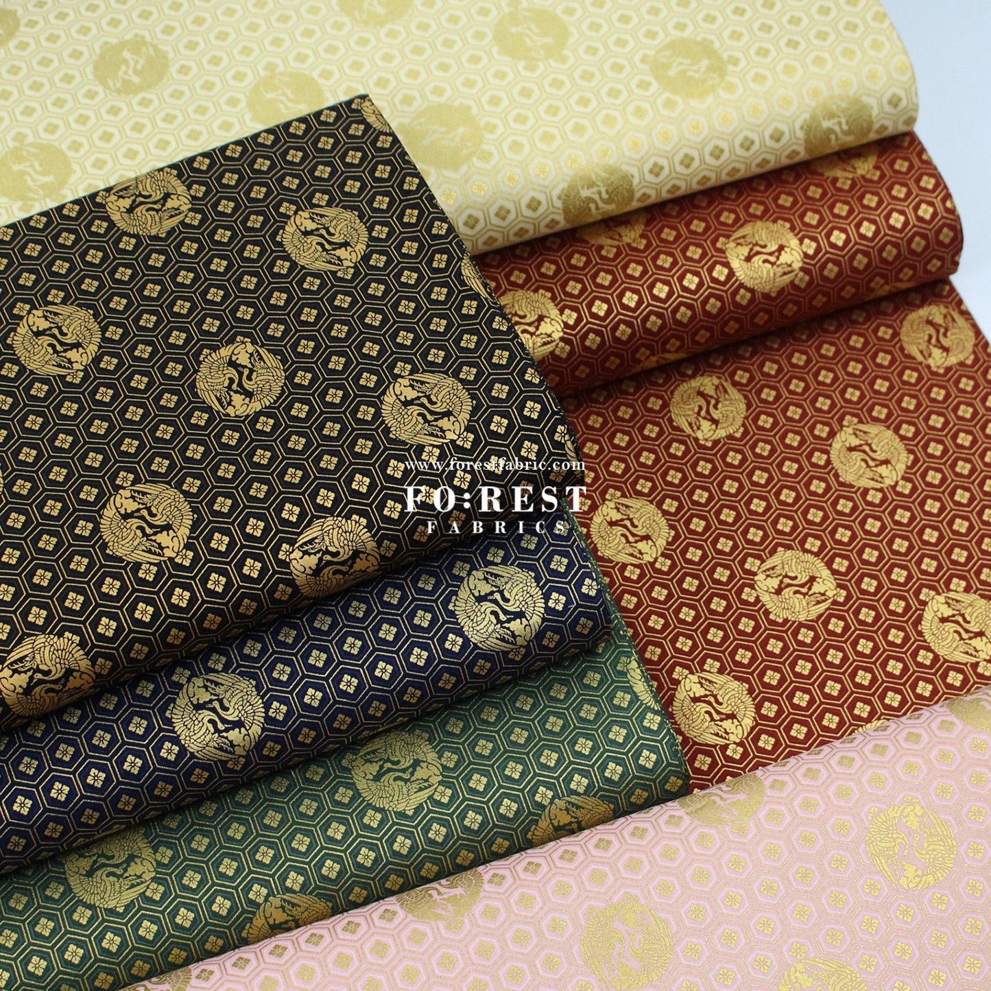 cotton - Crane with metallic fabric - FO:REST Fabric 布恩堂Liberty fabrictana lawnjapanese fabricykk zipper