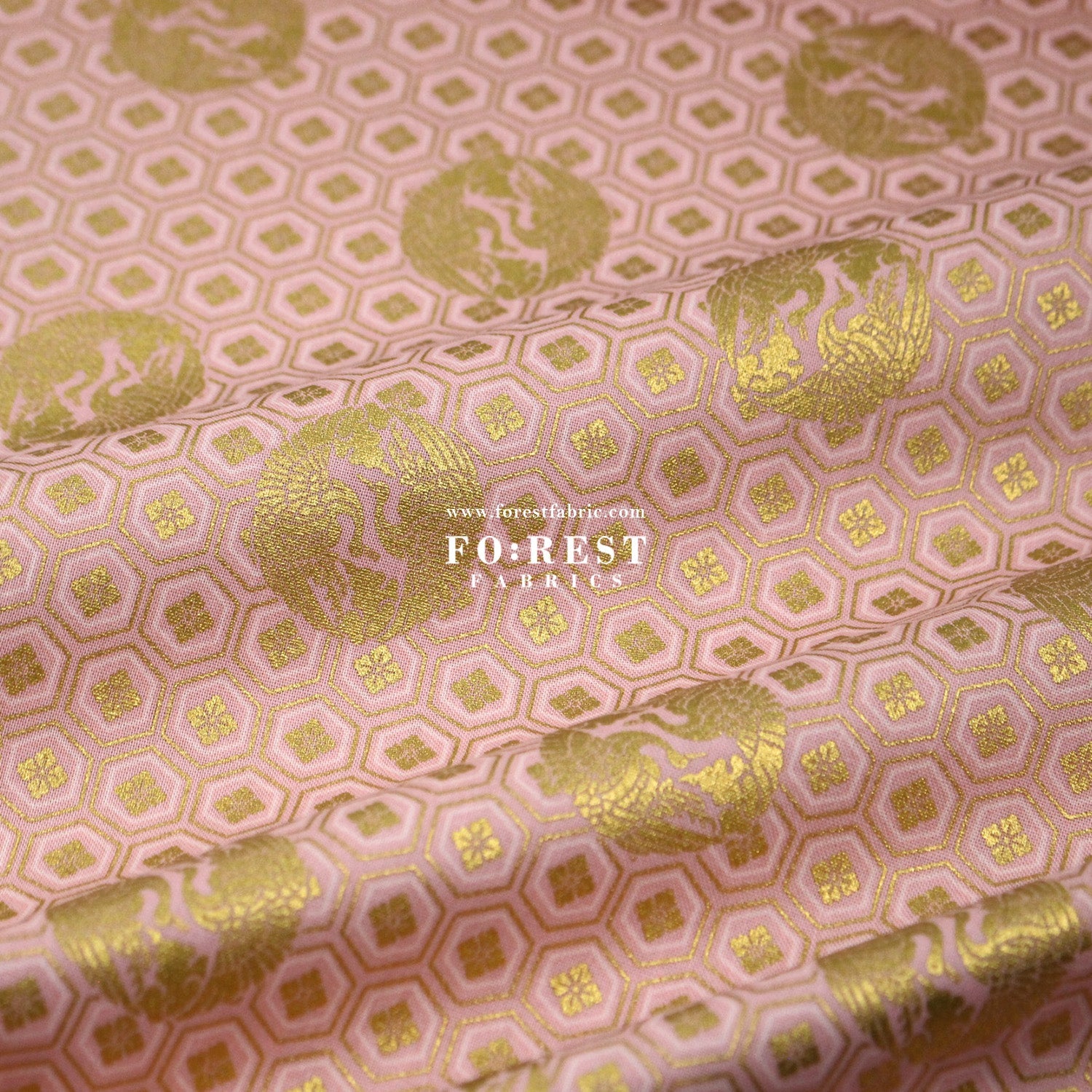 cotton - Crane with metallic fabric - FO:REST Fabric 布恩堂Liberty fabrictana lawnjapanese fabricykk zipper