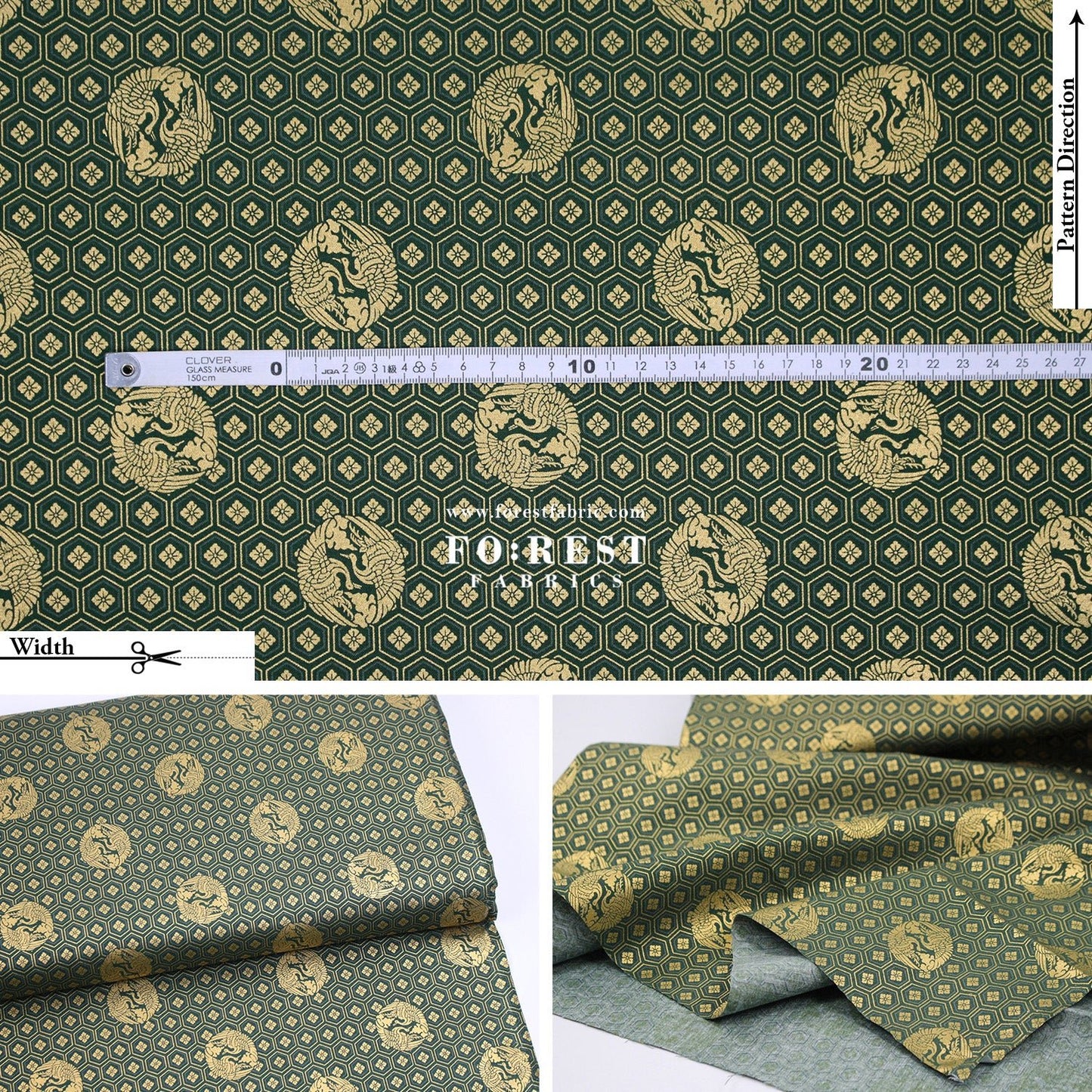 cotton - Crane with metallic fabric - FO:REST Fabric 布恩堂Liberty fabrictana lawnjapanese fabricykk zipper