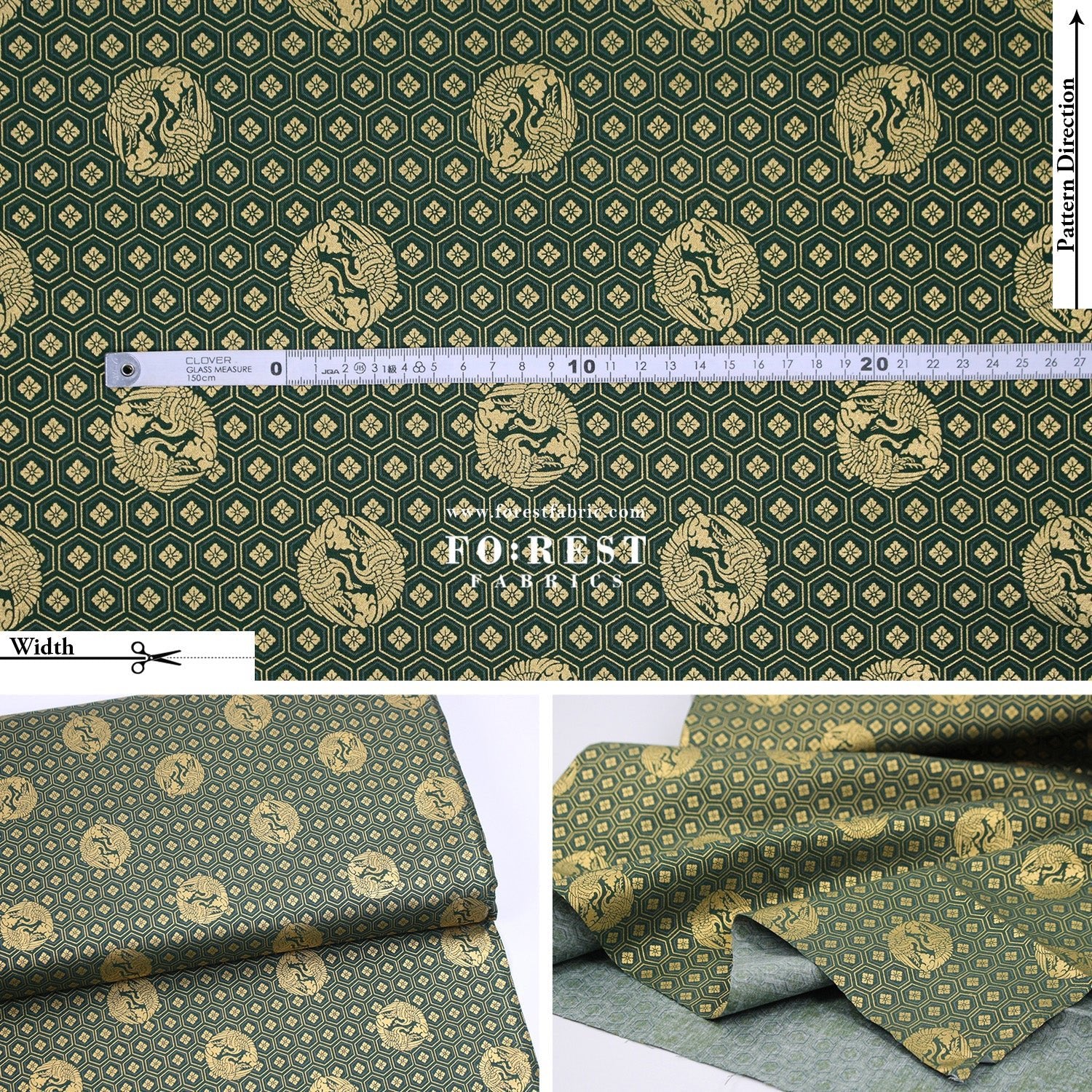 cotton - Crane with metallic fabric - FO:REST Fabric 布恩堂Liberty fabrictana lawnjapanese fabricykk zipper