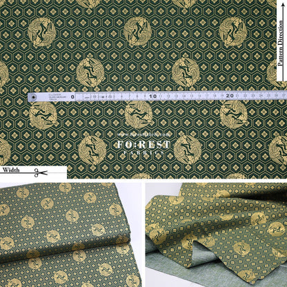 cotton - Crane with metallic fabric - FO:REST Fabric 布恩堂Liberty fabrictana lawnjapanese fabricykk zipper