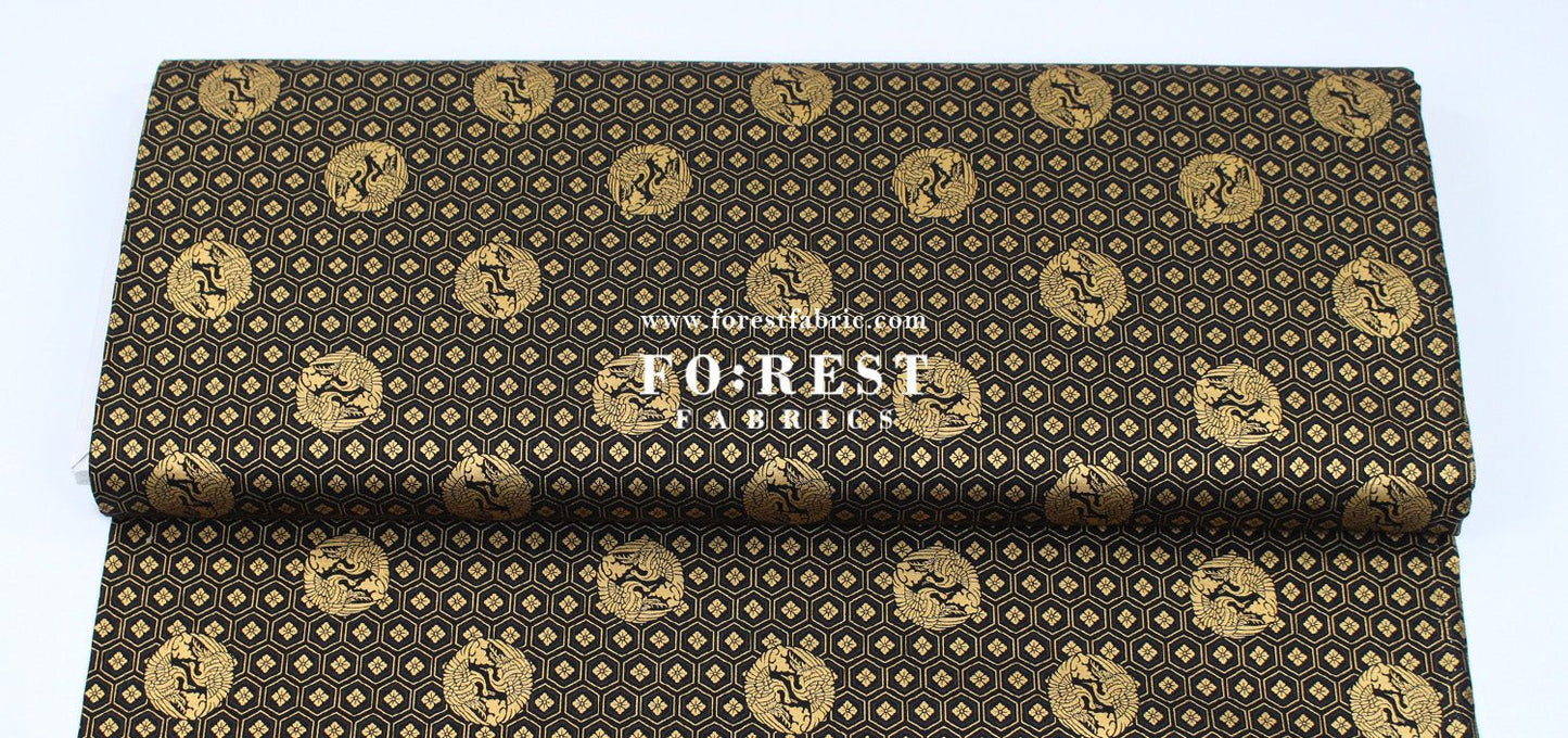 cotton - Crane with metallic fabric - FO:REST Fabric 布恩堂Liberty fabrictana lawnjapanese fabricykk zipper