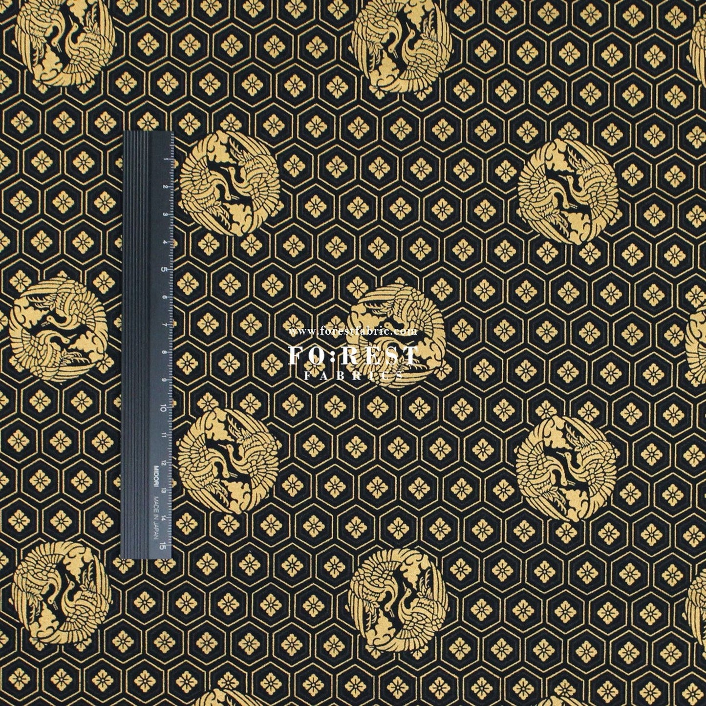 cotton - Crane with metallic fabric - FO:REST Fabric 布恩堂Liberty fabrictana lawnjapanese fabricykk zipper