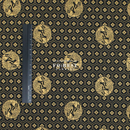 cotton - Crane with metallic fabric - FO:REST Fabric 布恩堂Liberty fabrictana lawnjapanese fabricykk zipper