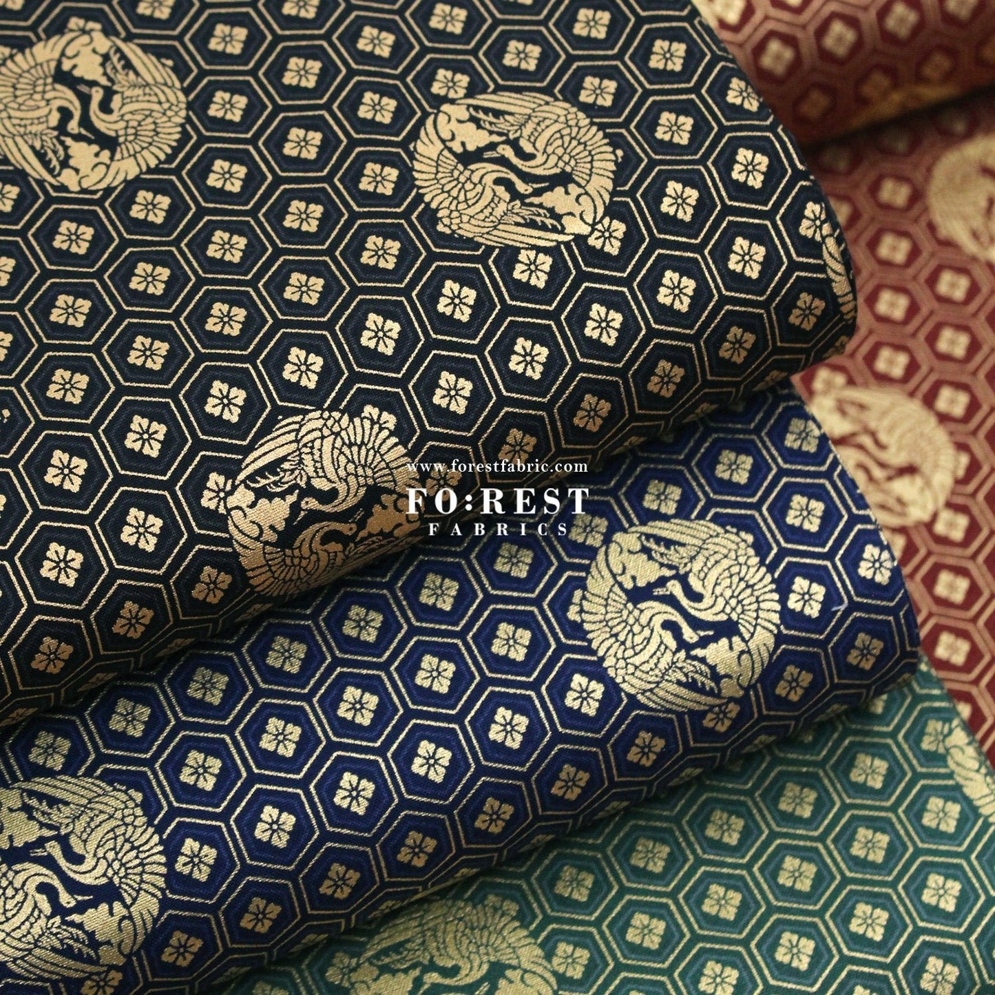 cotton - Crane with metallic fabric - FO:REST Fabric 布恩堂Liberty fabrictana lawnjapanese fabricykk zipper