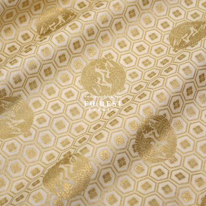 cotton - Crane with metallic fabric - FO:REST Fabric 布恩堂Liberty fabrictana lawnjapanese fabricykk zipper