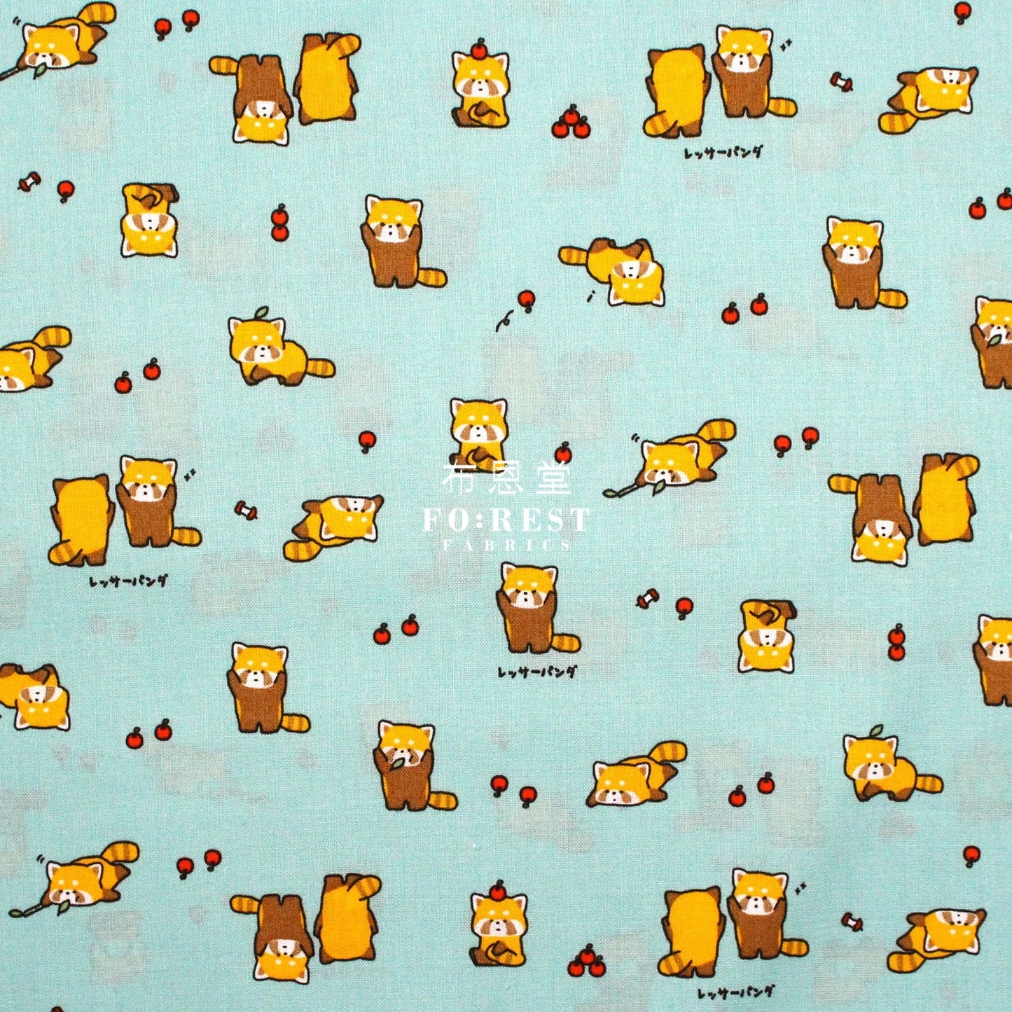 cotton - Cute lesser panda fabric Green - FO:REST Fabric 布恩堂Liberty fabrictana lawnjapanese fabricykk zipper