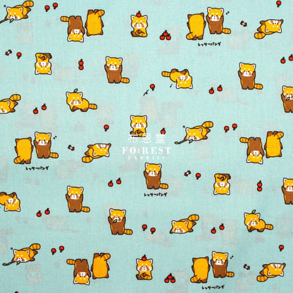 cotton - Cute lesser panda fabric Green - FO:REST Fabric 布恩堂Liberty fabrictana lawnjapanese fabricykk zipper