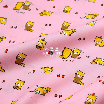 cotton - Cute lesser panda fabric Pink - FO:REST Fabric 布恩堂Liberty fabrictana lawnjapanese fabricykk zipper