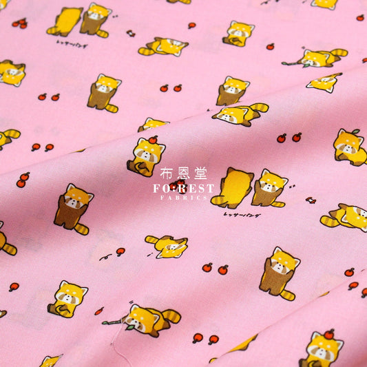 cotton - Cute lesser panda fabric Pink - FO:REST Fabric 布恩堂Liberty fabrictana lawnjapanese fabricykk zipper