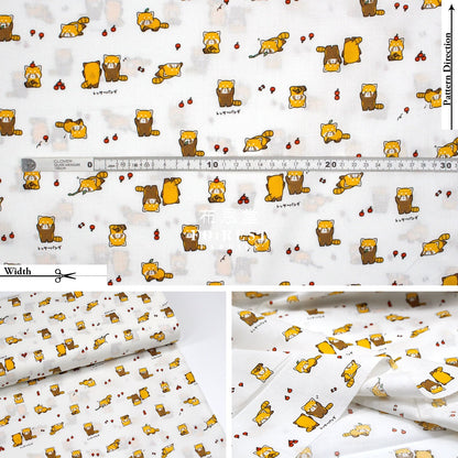 cotton - Cute lesser panda fabric White - FO:REST Fabric 布恩堂Liberty fabrictana lawnjapanese fabricykk zipper