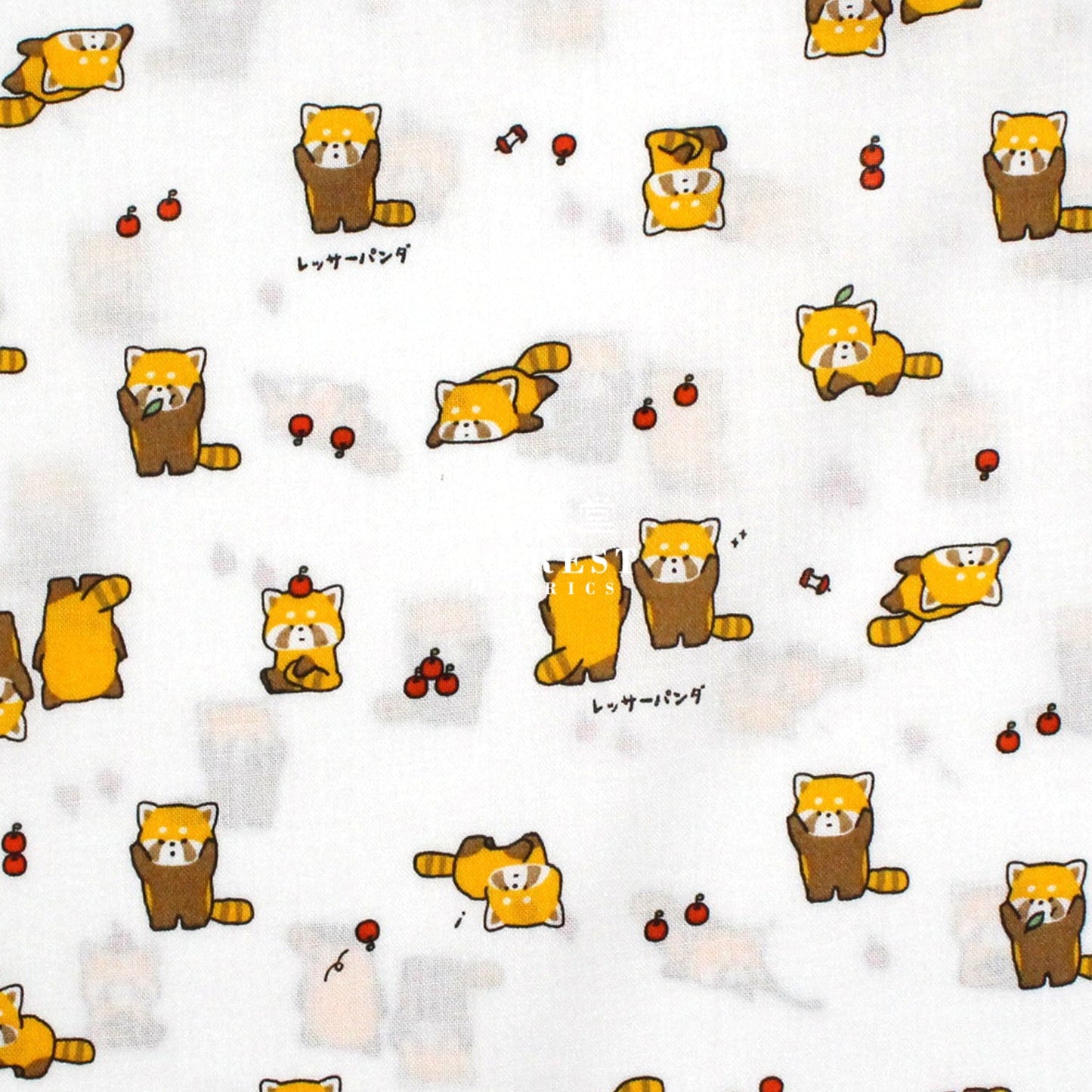 cotton - Cute lesser panda fabric White - FO:REST Fabric 布恩堂Liberty fabrictana lawnjapanese fabricykk zipper