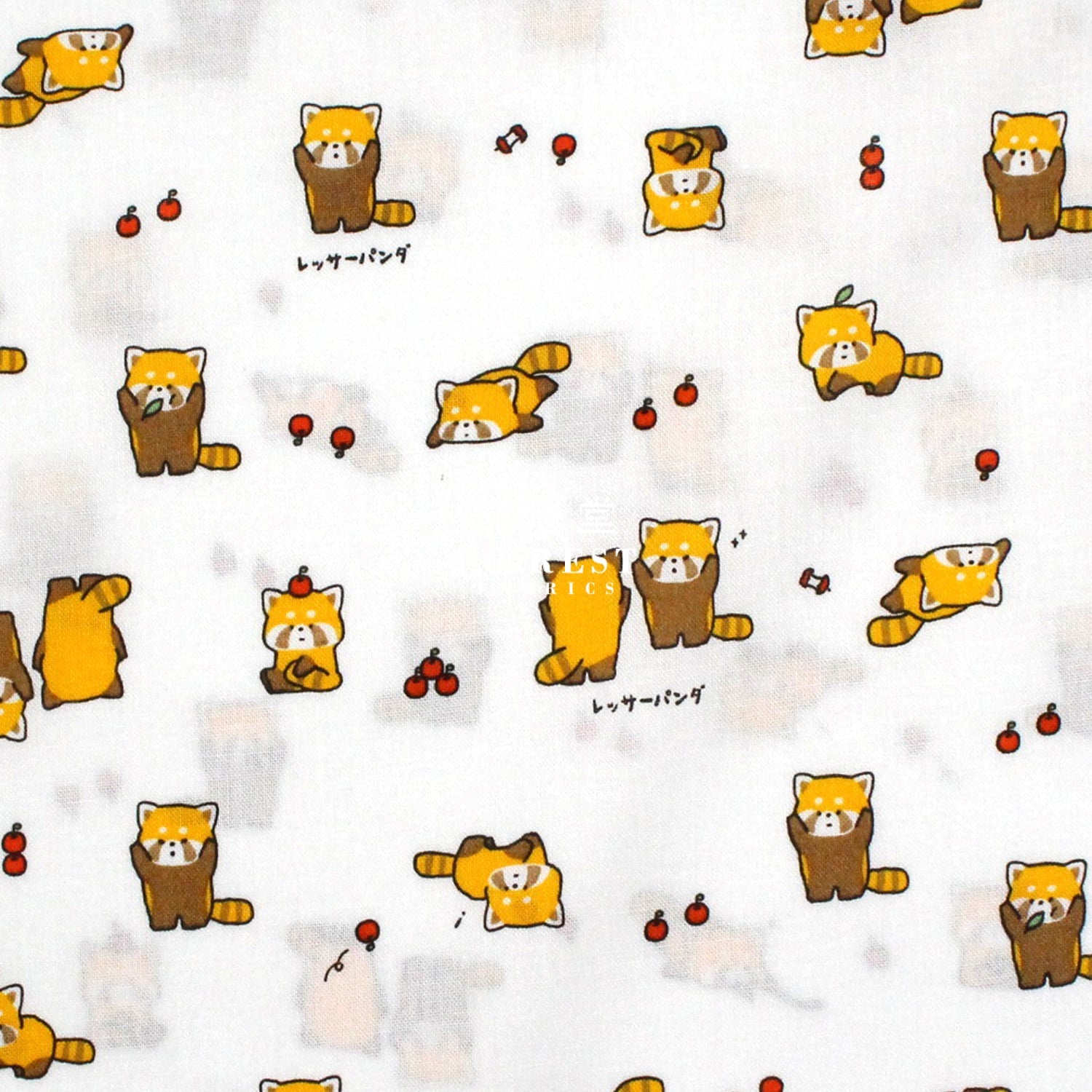 cotton - Cute lesser panda fabric White - FO:REST Fabric 布恩堂Liberty fabrictana lawnjapanese fabricykk zipper
