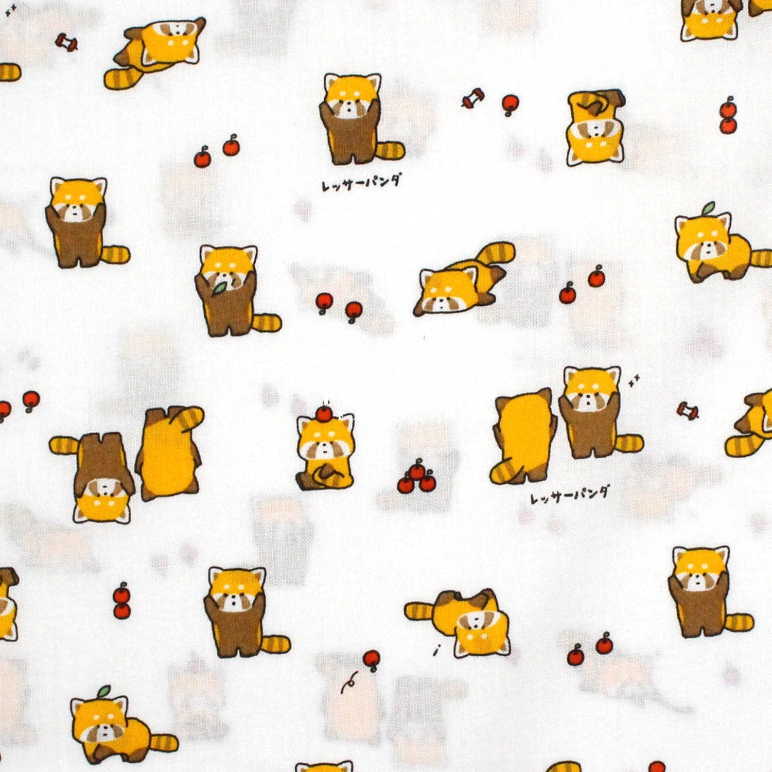 cotton - Cute lesser panda fabric White - FO:REST Fabric 布恩堂Liberty fabrictana lawnjapanese fabricykk zipper