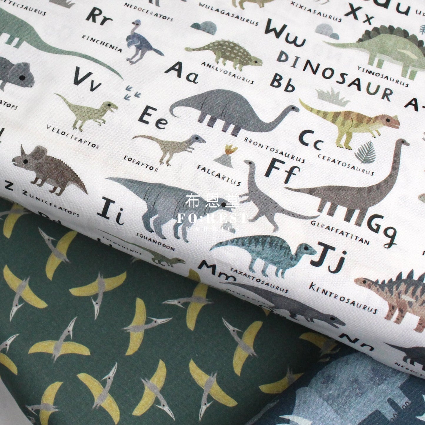 cotton - D For Dinosaurs fabric - FO:REST Fabric 布恩堂Liberty fabrictana lawnjapanese fabricykk zipper