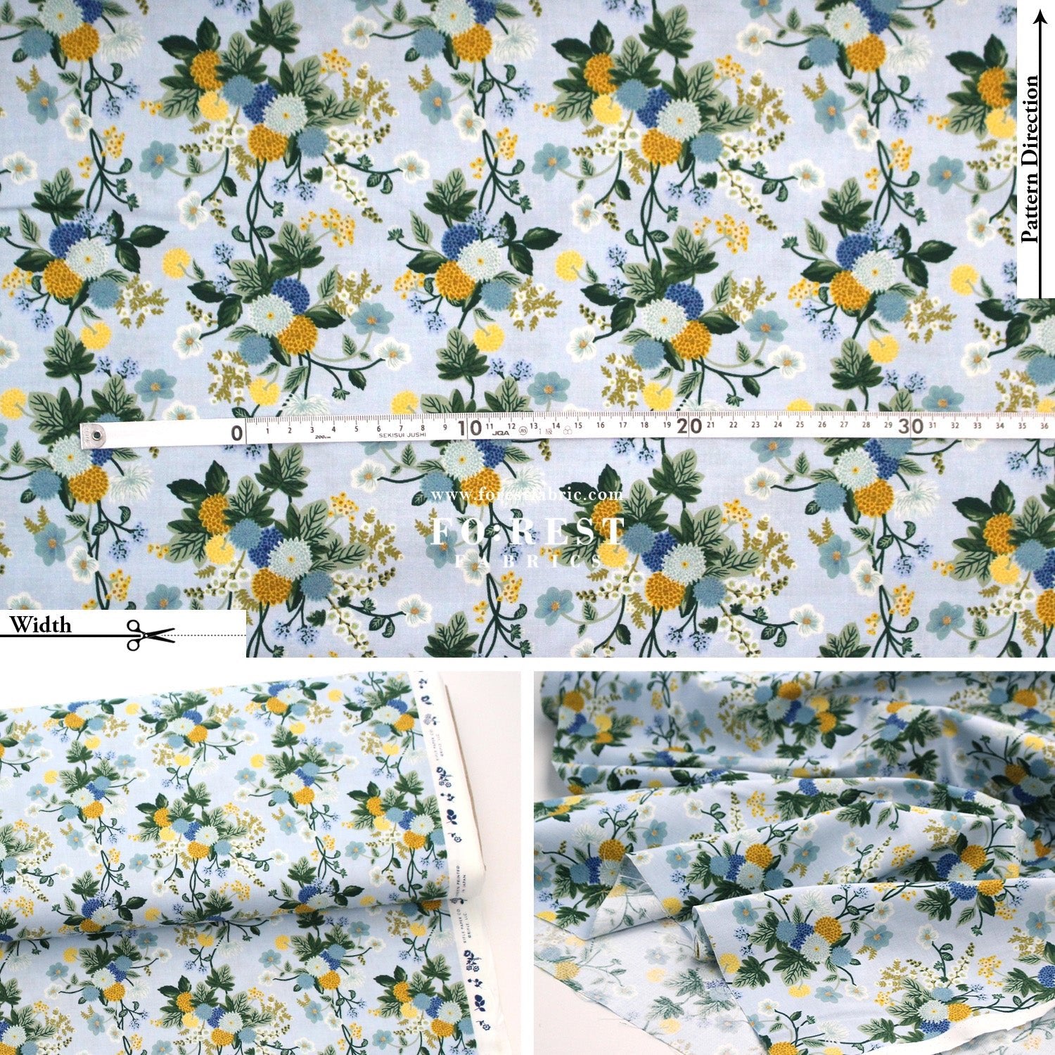 cotton - Dahlia fabric - FO:REST Fabric 布恩堂Liberty fabrictana lawnjapanese fabricykk zipper