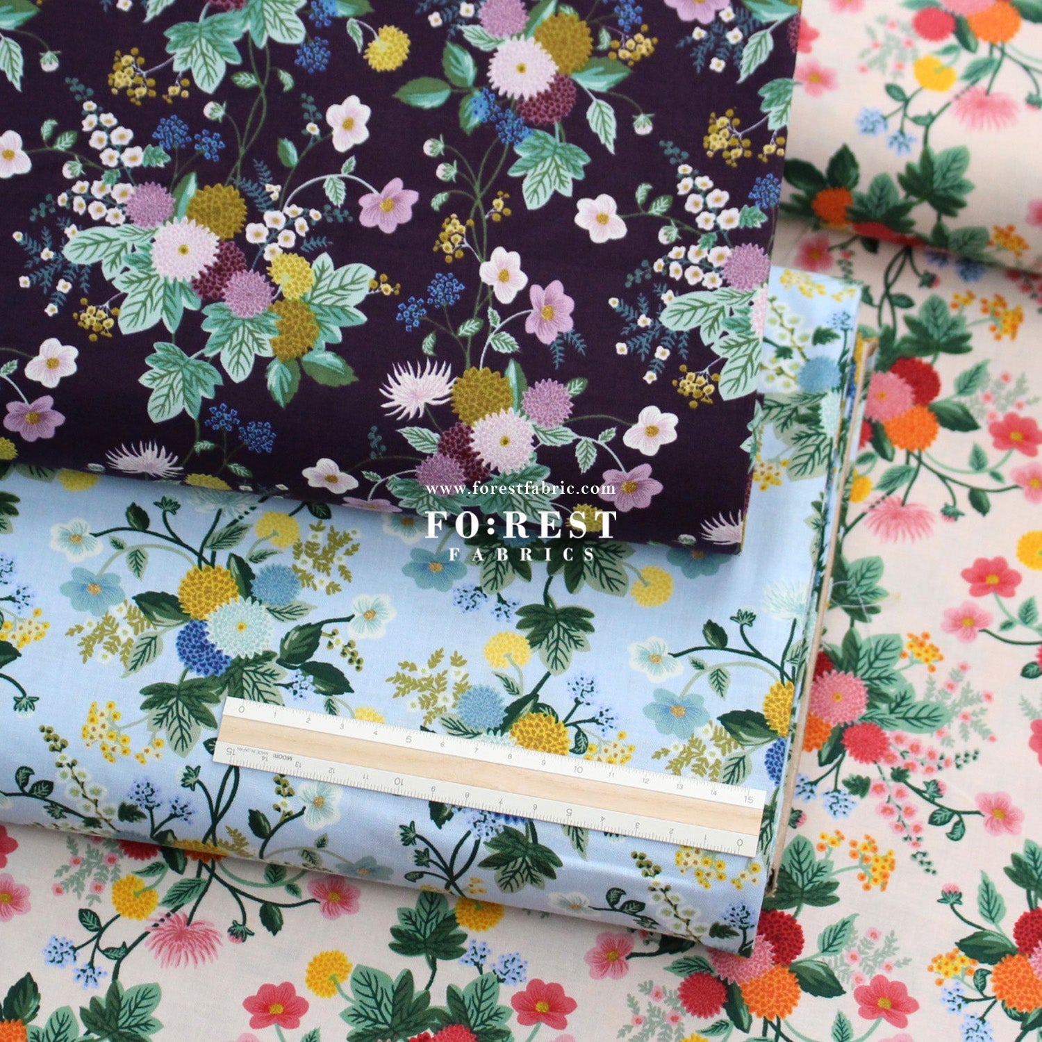 cotton - Dahlia fabric - FO:REST Fabric 布恩堂Liberty fabrictana lawnjapanese fabricykk zipper