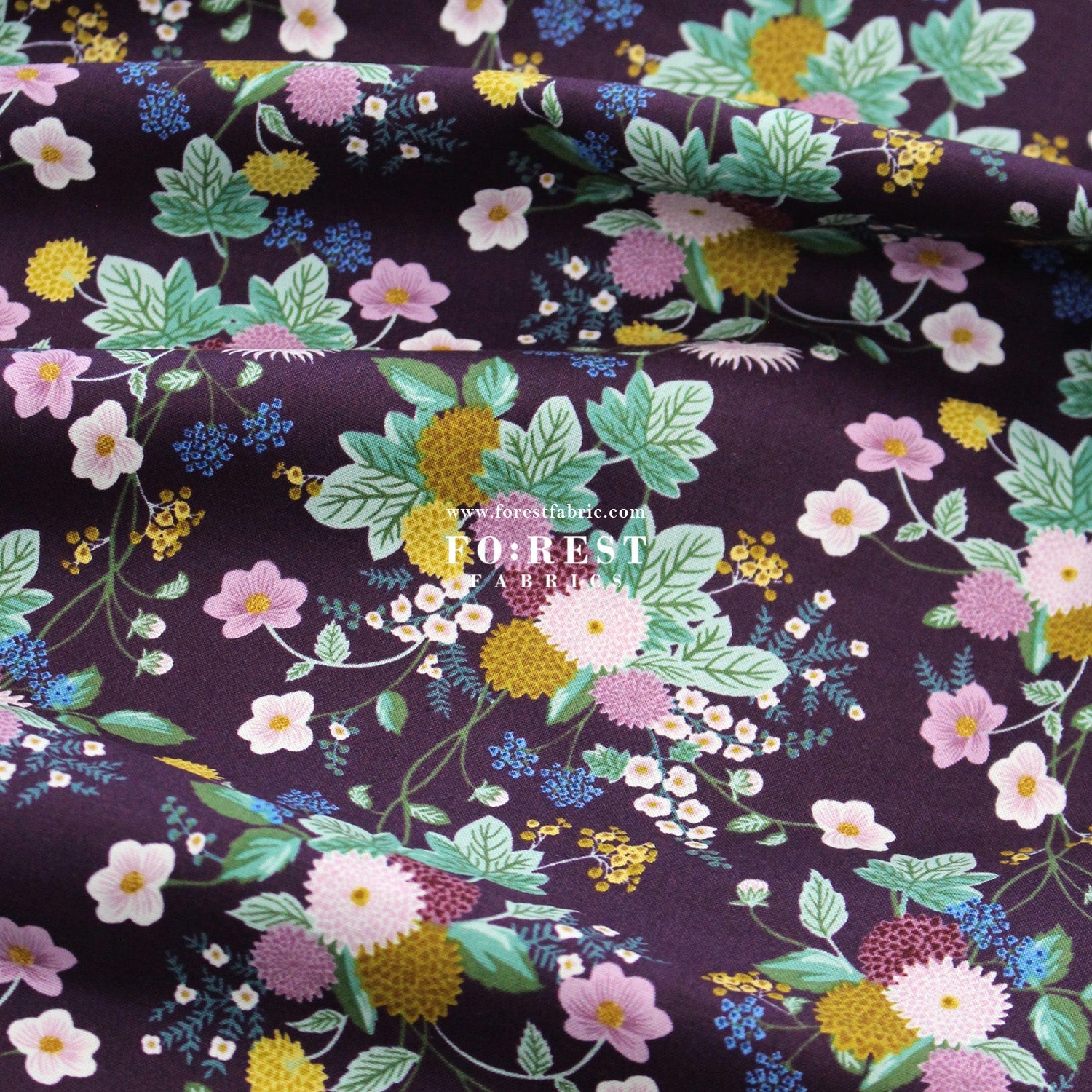 cotton - Dahlia fabric - FO:REST Fabric 布恩堂Liberty fabrictana lawnjapanese fabricykk zipper