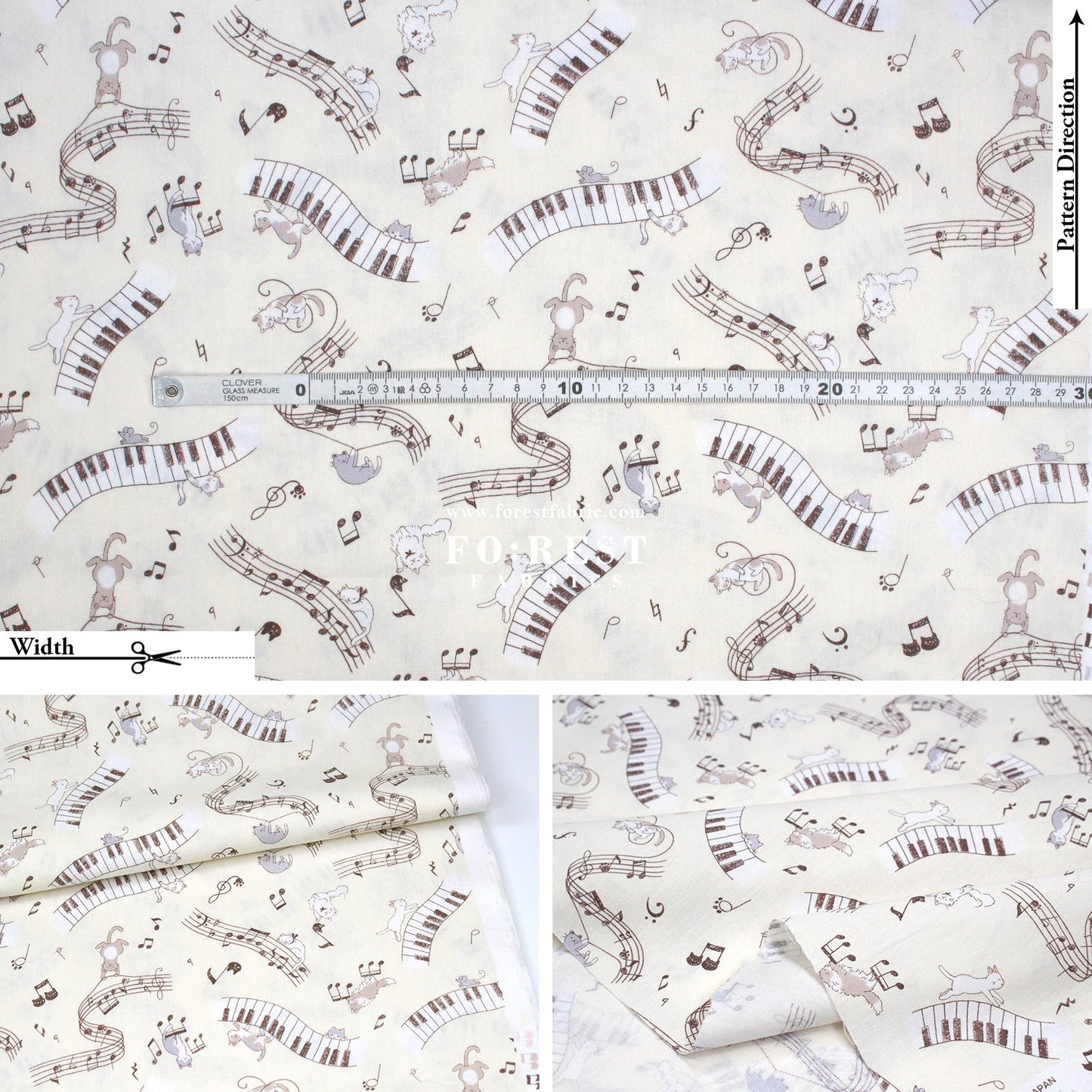 cotton - Dancing Cats Piano fabric Minky - FO:REST Fabric 布恩堂Liberty fabrictana lawnjapanese fabricykk zipper