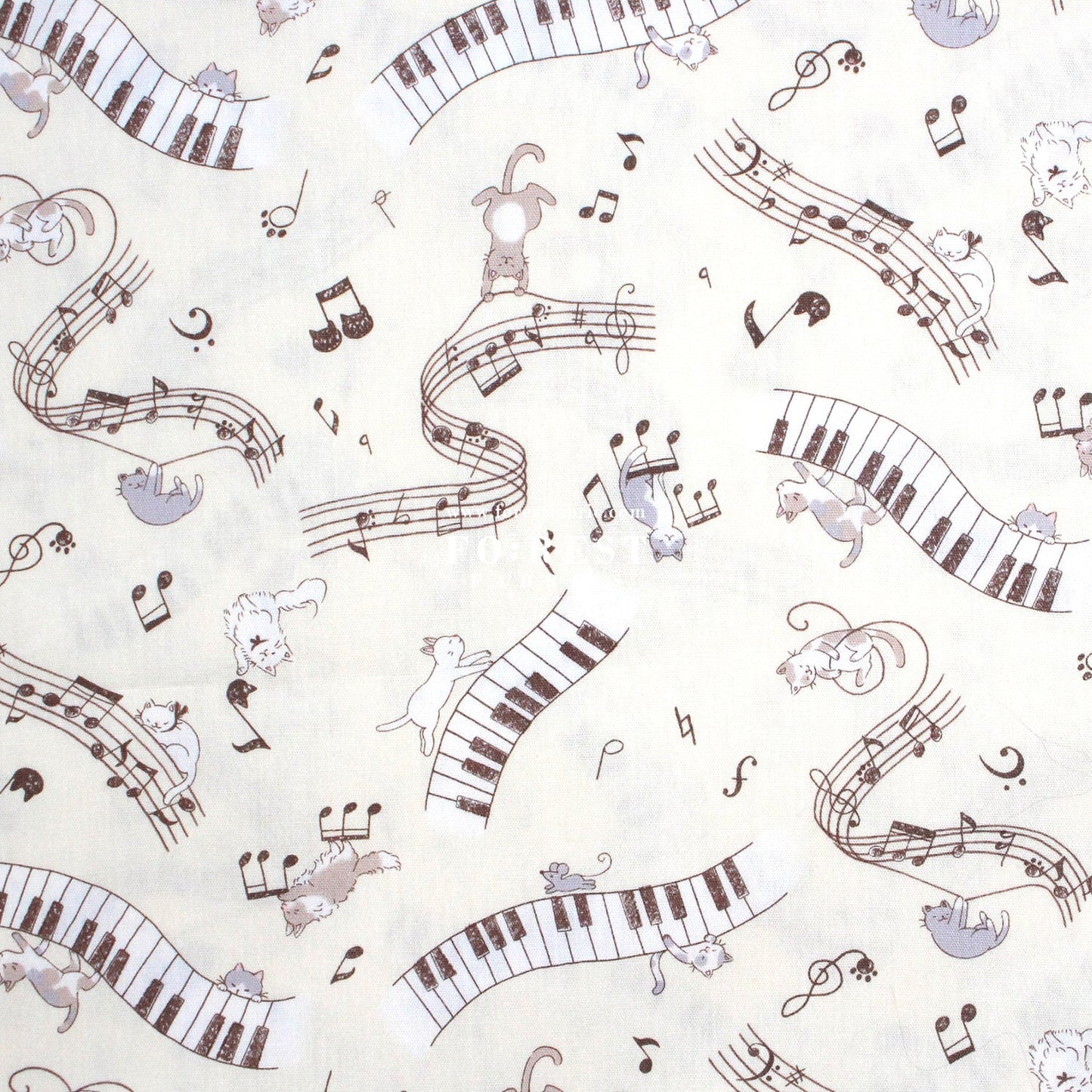cotton - Dancing Cats Piano fabric Minky - FO:REST Fabric 布恩堂Liberty fabrictana lawnjapanese fabricykk zipper