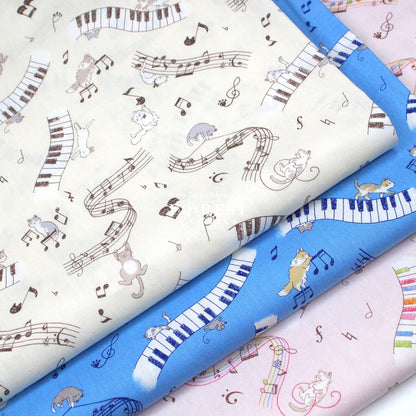 cotton - Dancing Cats Piano fabric Minky - FO:REST Fabric 布恩堂Liberty fabrictana lawnjapanese fabricykk zipper