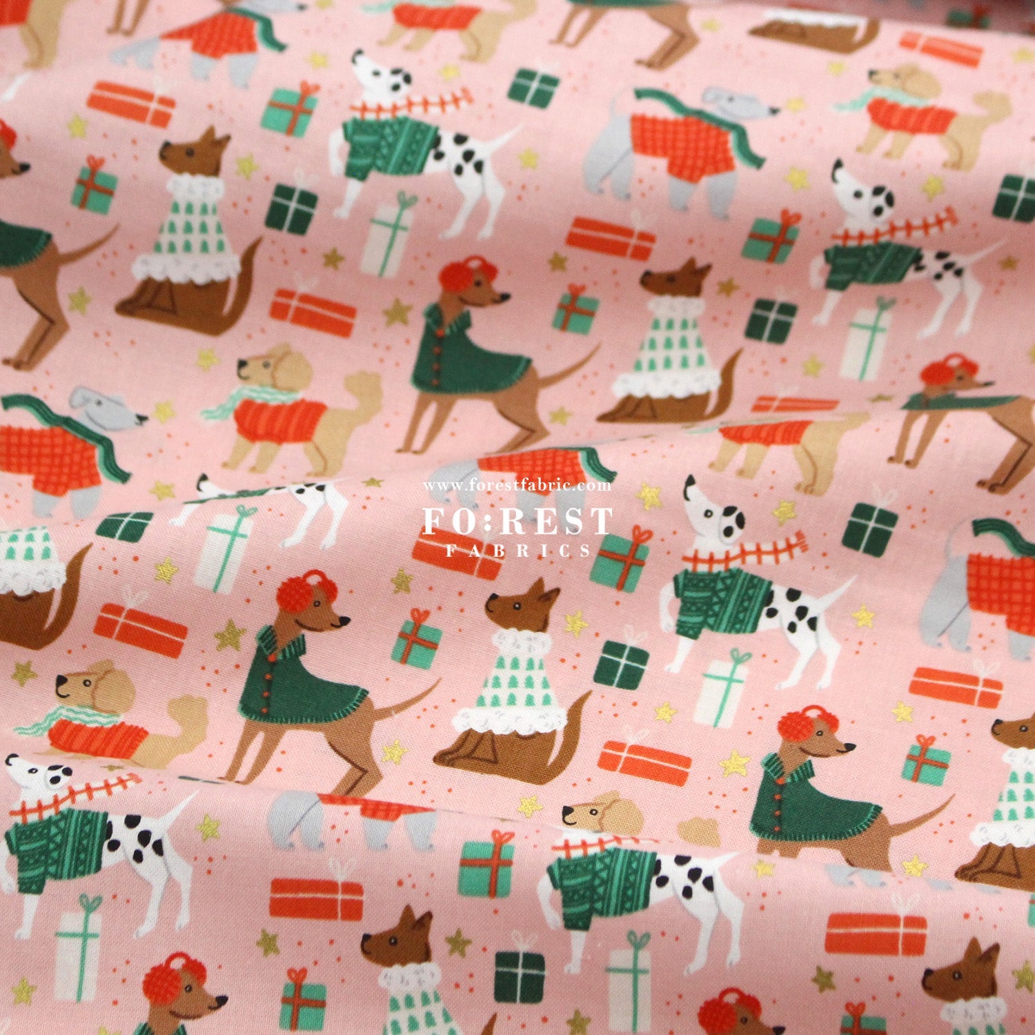 cotton - Dapper Dogs fabric - FO:REST Fabric 布恩堂Liberty fabrictana lawnjapanese fabricykk zipper
