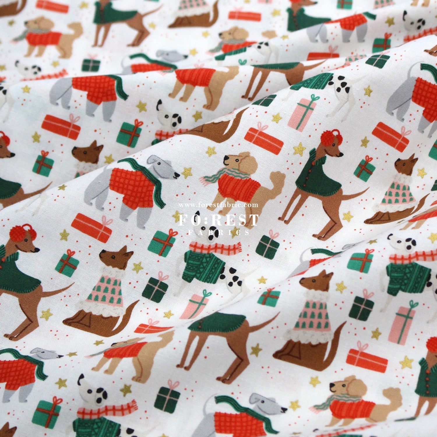 cotton - Dapper Dogs fabric - FO:REST Fabric 布恩堂Liberty fabrictana lawnjapanese fabricykk zipper