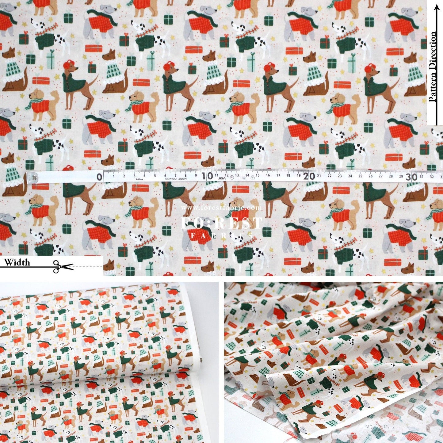 cotton - Dapper Dogs fabric - FO:REST Fabric 布恩堂Liberty fabrictana lawnjapanese fabricykk zipper