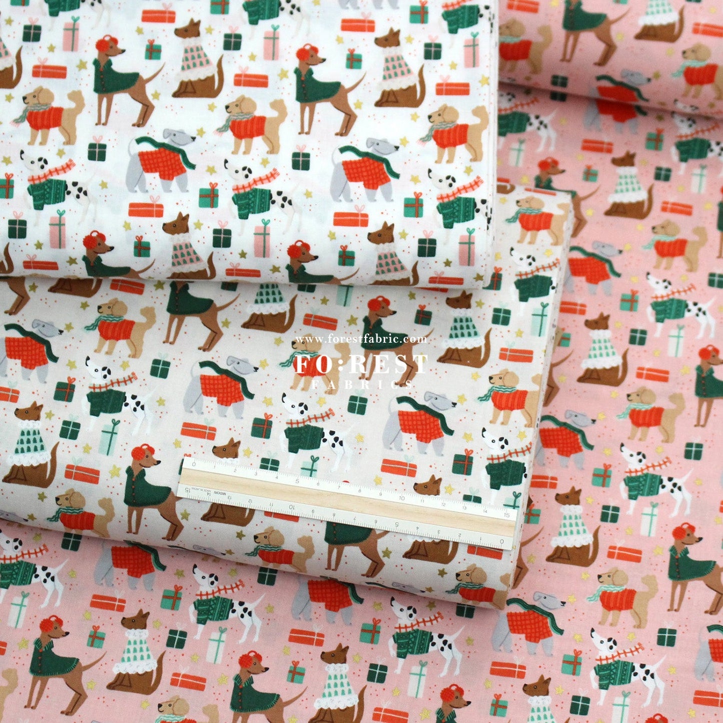 cotton - Dapper Dogs fabric - FO:REST Fabric 布恩堂Liberty fabrictana lawnjapanese fabricykk zipper