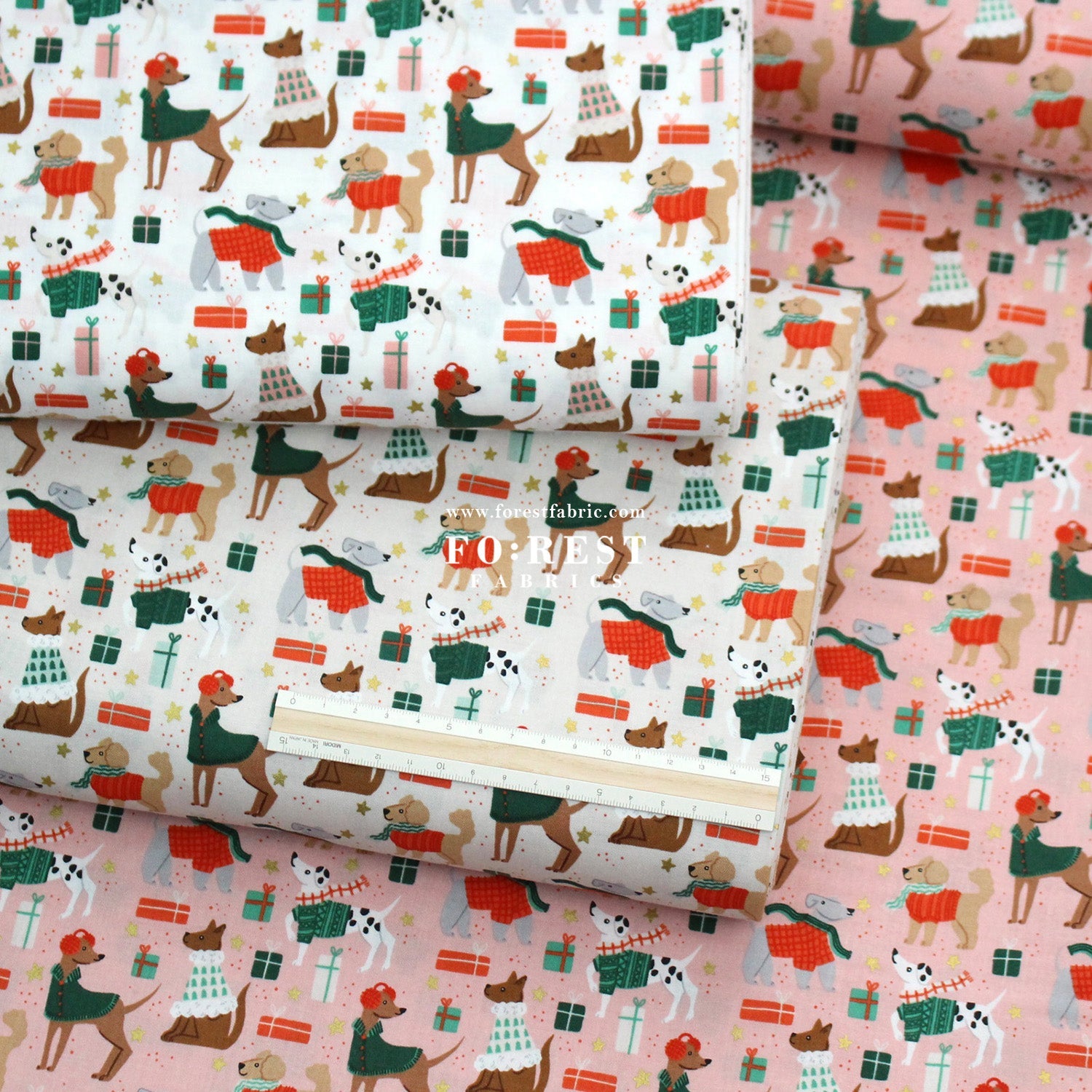 cotton - Dapper Dogs fabric - FO:REST Fabric 布恩堂Liberty fabrictana lawnjapanese fabricykk zipper