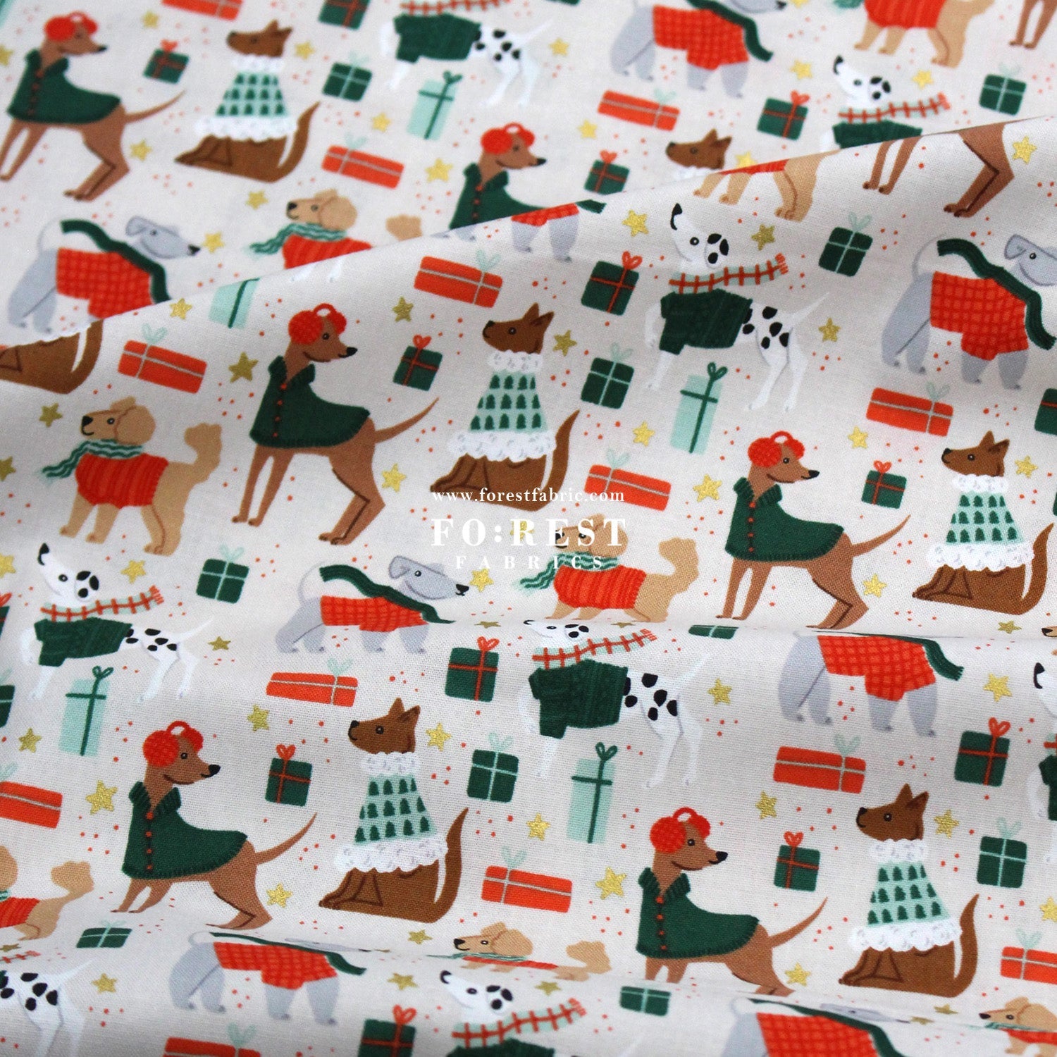 cotton - Dapper Dogs fabric - FO:REST Fabric 布恩堂Liberty fabrictana lawnjapanese fabricykk zipper