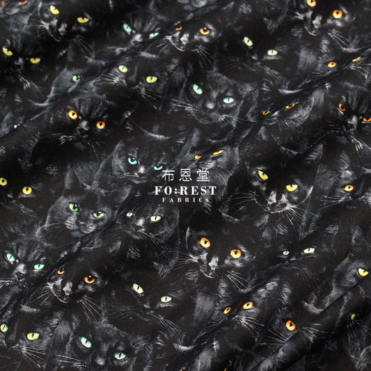 Cotton - Darkness Peering Cats Fabric