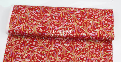 cotton - Decorative Noshi Sakura fabric Red - FO:REST Fabric 布恩堂Liberty fabrictana lawnjapanese fabricykk zipper