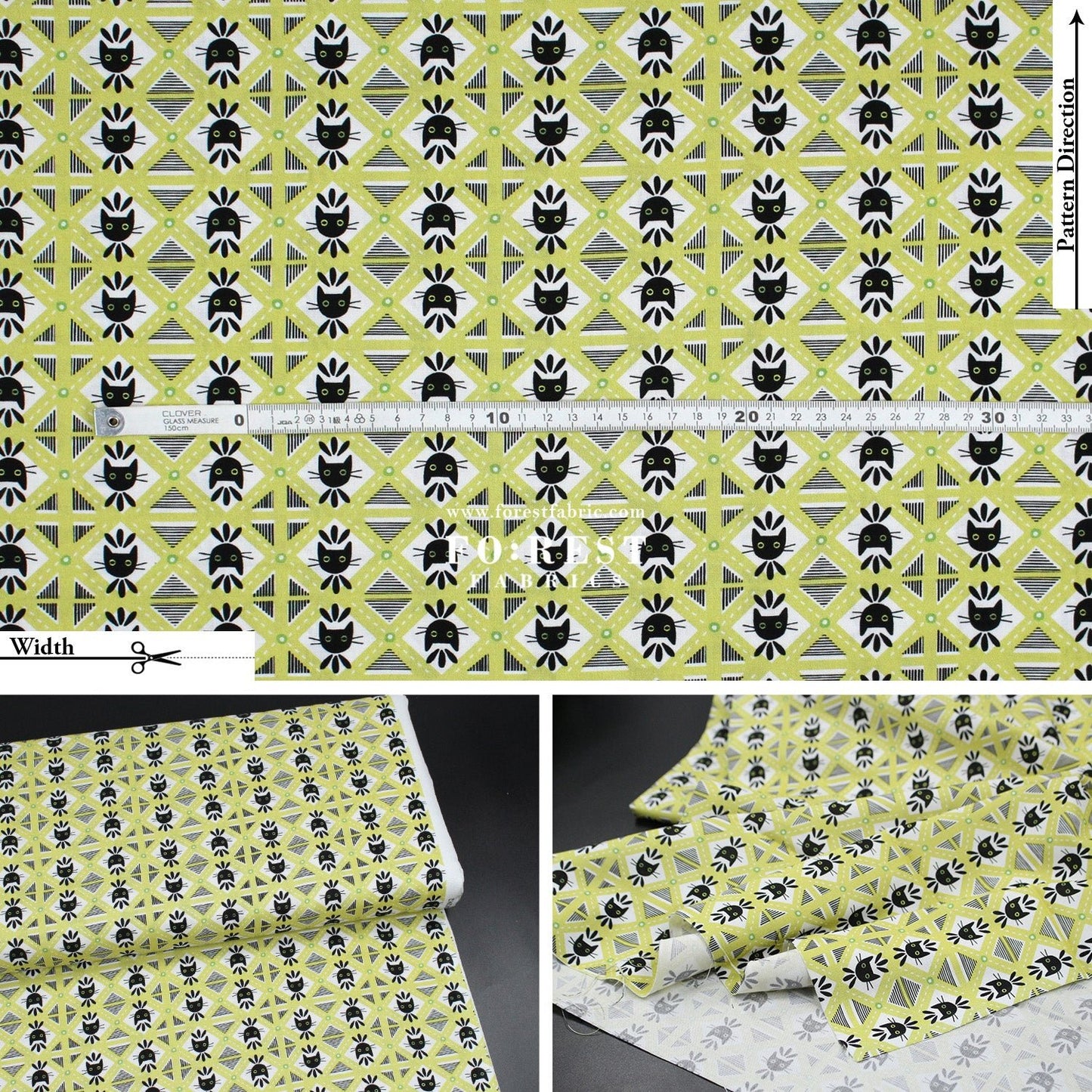 cotton - Diamond Cats fabric - FO:REST Fabric 布恩堂Liberty fabrictana lawnjapanese fabricykk zipper