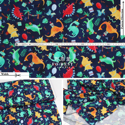 cotton - Dinosaurs Party fabric - FO:REST Fabric 布恩堂Liberty fabrictana lawnjapanese fabricykk zipper