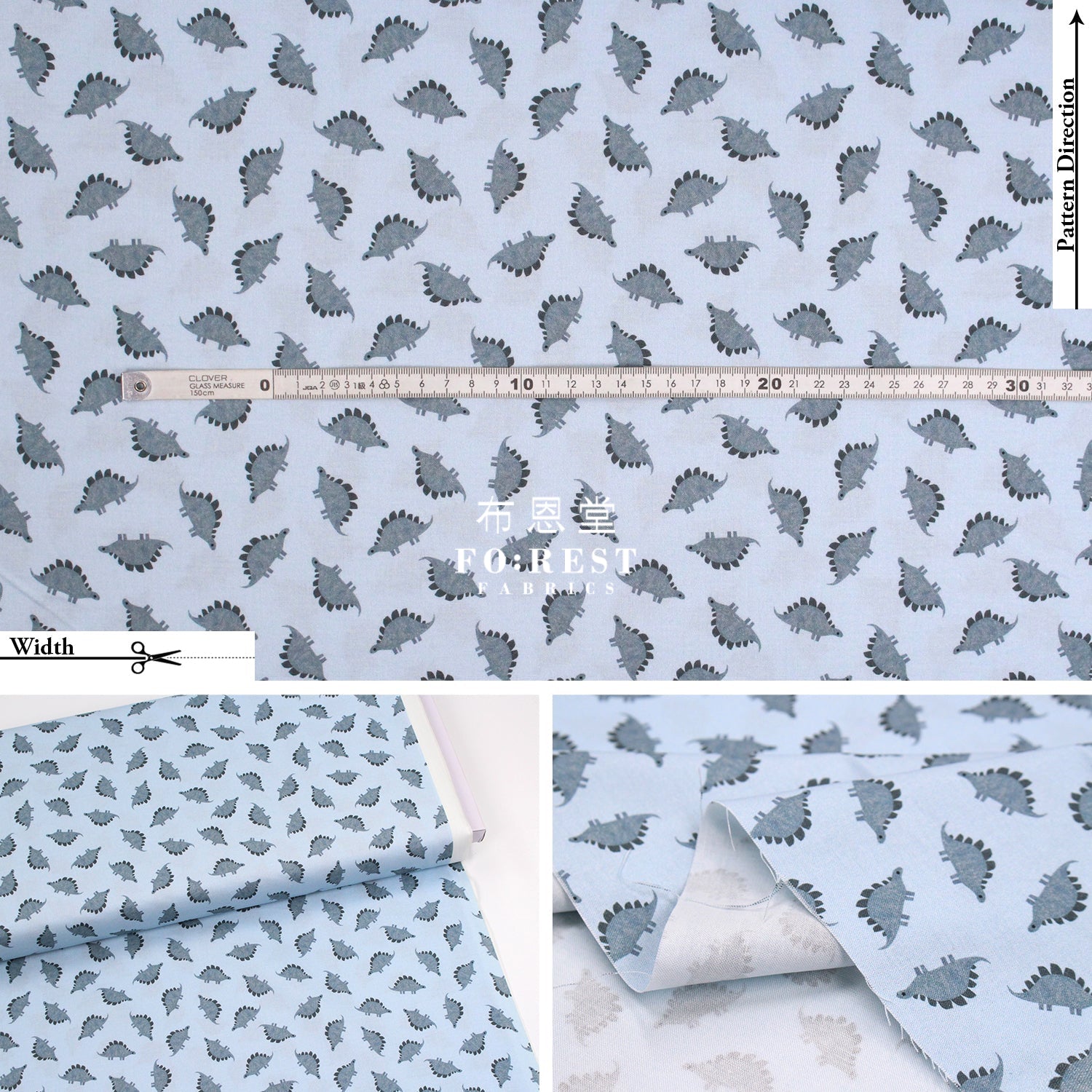 Cotton - Dinosaurs Sterling Fabric