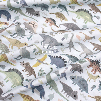 cotton - Dinosaurs STOMP fabric - FO:REST Fabric 布恩堂Liberty fabrictana lawnjapanese fabricykk zipper