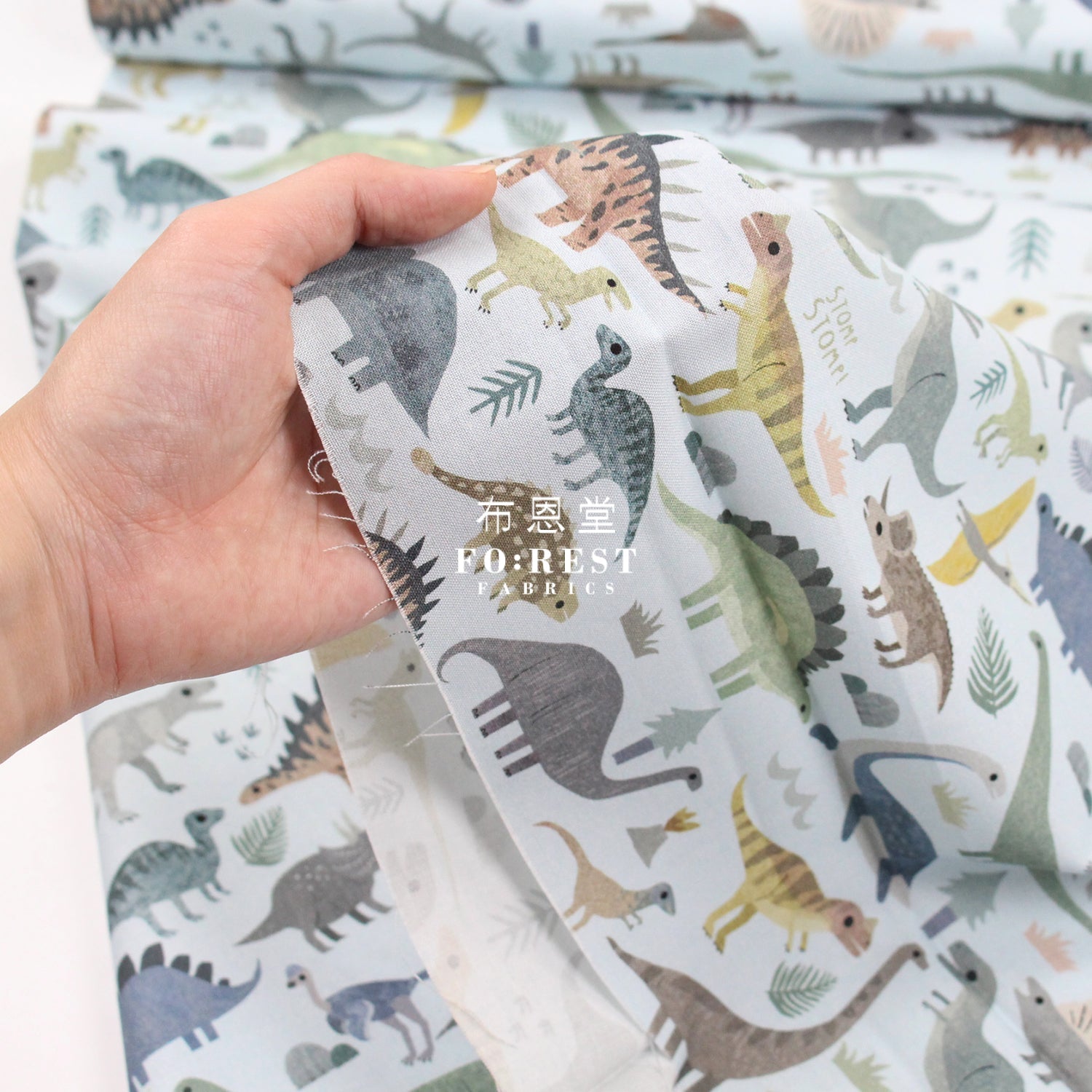 cotton - Dinosaurs STOMP fabric - FO:REST Fabric 布恩堂Liberty fabrictana lawnjapanese fabricykk zipper