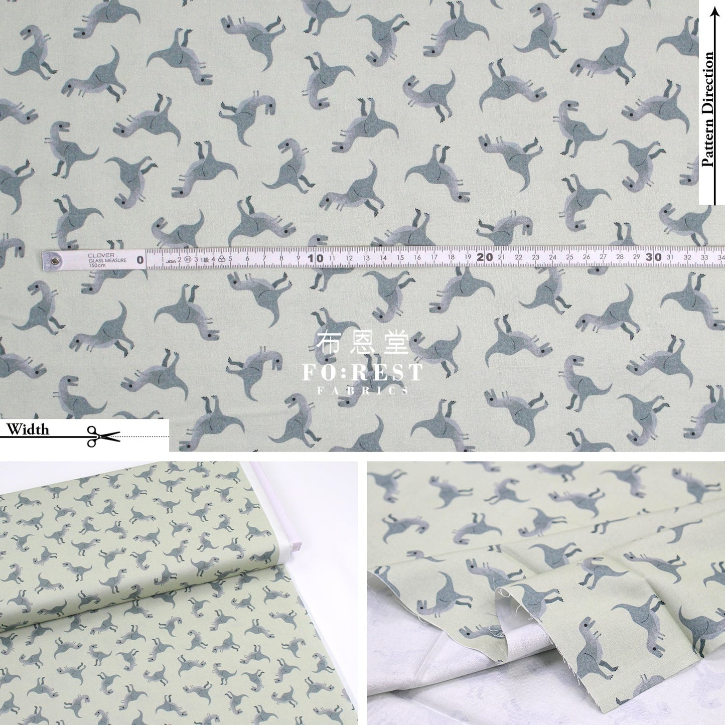 cotton - Dinosaurs T - REX fabric - FO:REST Fabric 布恩堂Liberty fabrictana lawnjapanese fabricykk zipper