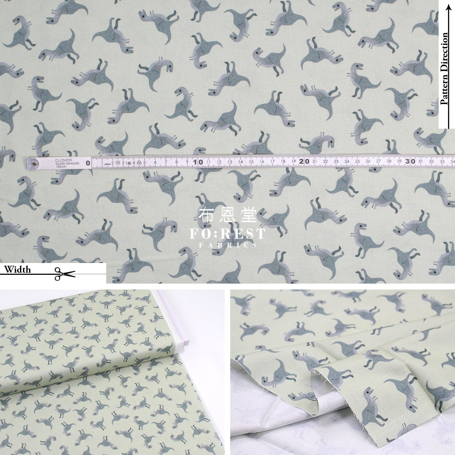cotton - Dinosaurs T - REX fabric - FO:REST Fabric 布恩堂Liberty fabrictana lawnjapanese fabricykk zipper
