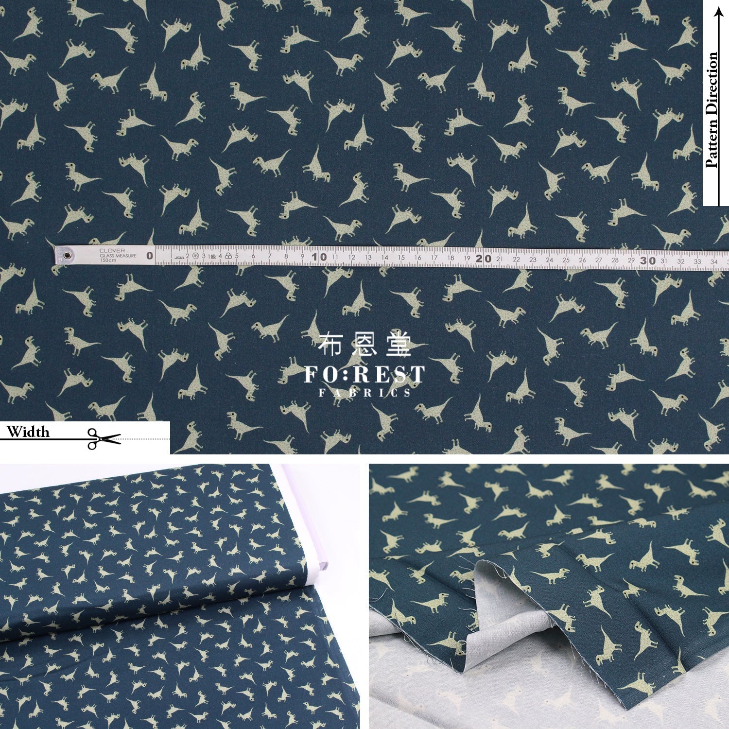 cotton - Dinosaurs Velociraptor fabric - FO:REST Fabric 布恩堂Liberty fabrictana lawnjapanese fabricykk zipper