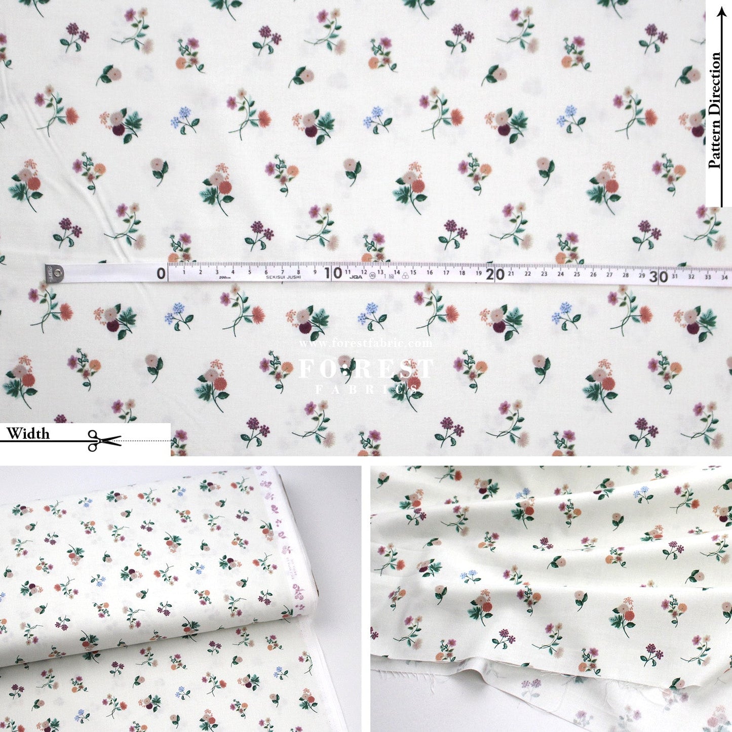 cotton - Ditsy Dahlia fabric - FO:REST Fabric 布恩堂Liberty fabrictana lawnjapanese fabricykk zipper