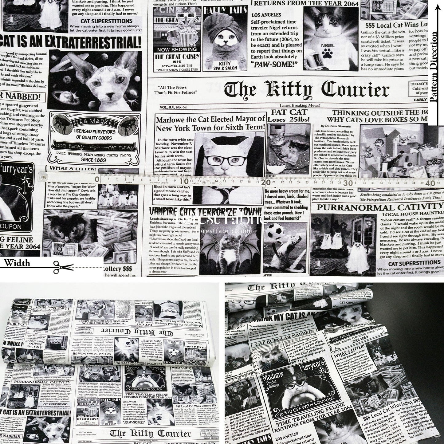 cotton - Dogs Mugshots Cats Newspaper fabric - FO:REST Fabric 布恩堂Liberty fabrictana lawnjapanese fabricykk zipper
