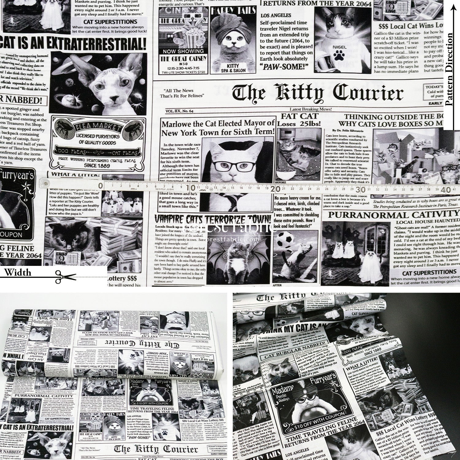 cotton - Dogs Mugshots Cats Newspaper fabric - FO:REST Fabric 布恩堂Liberty fabrictana lawnjapanese fabricykk zipper