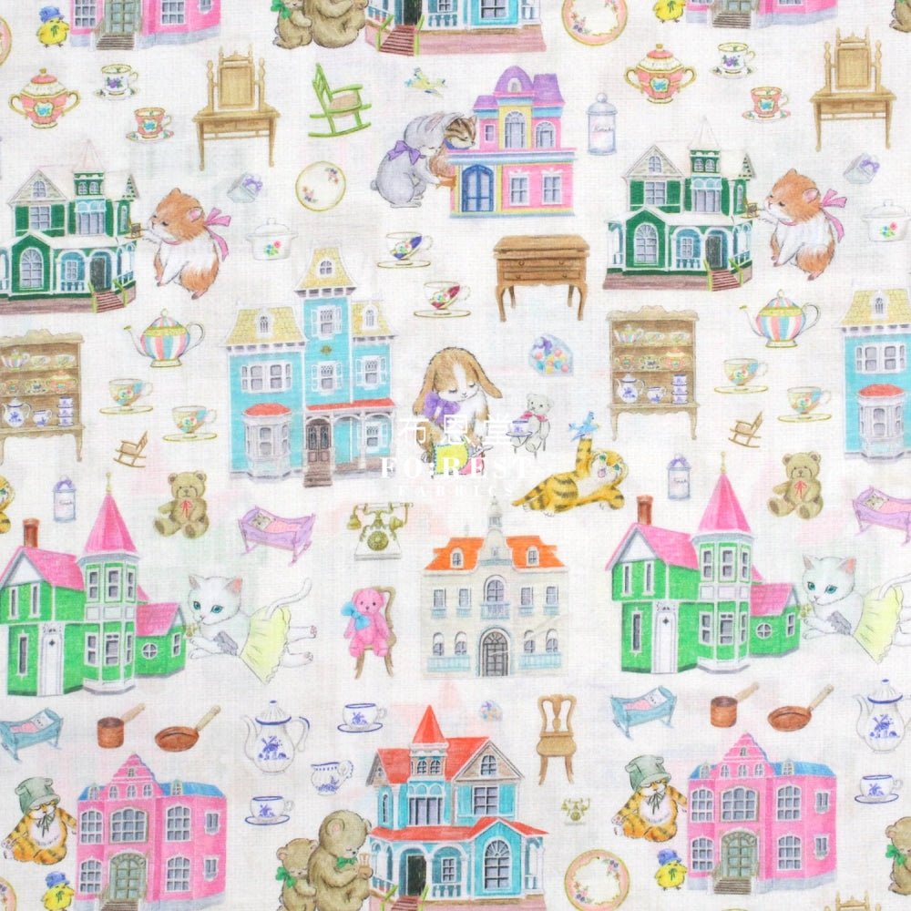 cotton - doll house fabric Milky - FO:REST Fabric 布恩堂Liberty fabrictana lawnjapanese fabricykk zipper