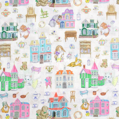cotton - doll house fabric Milky - FO:REST Fabric 布恩堂Liberty fabrictana lawnjapanese fabricykk zipper