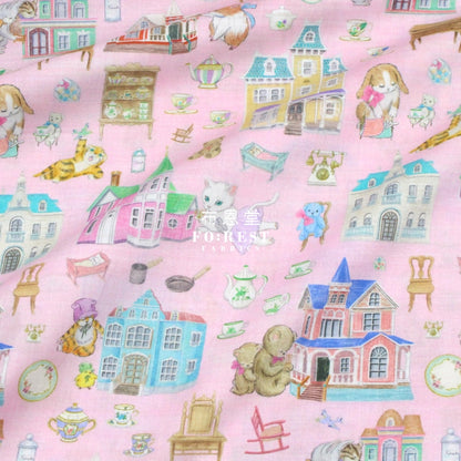 Cotton - Doll House Fabric Pink Lawn