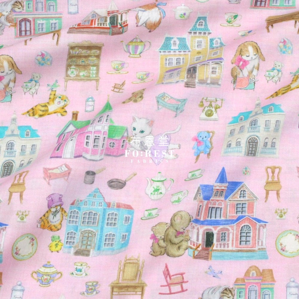 cotton - doll house fabric Pink - FO:REST Fabric 布恩堂Liberty fabrictana lawnjapanese fabricykk zipper