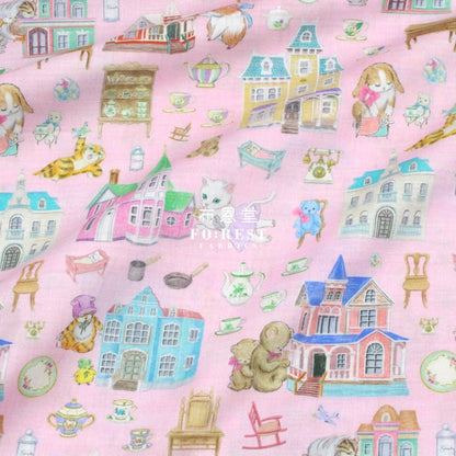 cotton - doll house fabric Pink - FO:REST Fabric 布恩堂Liberty fabrictana lawnjapanese fabricykk zipper
